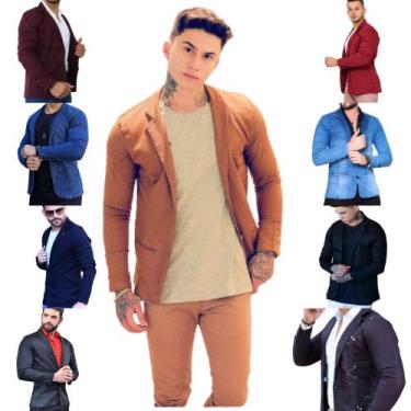 Imagem de Blazer Masculino Slim Fit Esporte Fino Elastano - Debatt, Caramelo, P