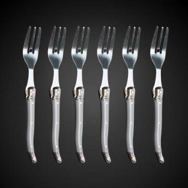 Imagem de Garfos Sobremesa Laguiole Com Estojo Talheres Premium - La Tour, Cinza
