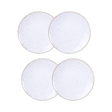 Imagem de Jogo De Pratos Sobremesa Rústico 4 Peças 21 Cm Porcelana Decorada Tramontina