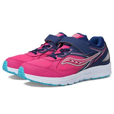 Imagem de Saucony Tênis de corrida unissex infantil Cohesion 14 fecho alternativo, Rosa/azul-marinho, 4.5 Wide Big Kid