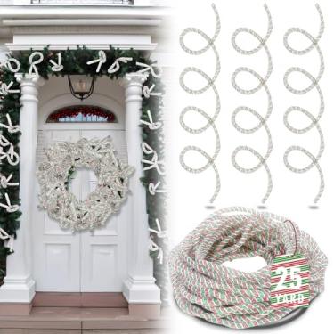 Imagem de Arrowbash Tubo de malha de decoração de Natal para grinaldas, 8 mm x 25 jardas de malha metálica fitas de poliéster tubo flexível de folha metálica flexível para artesanato faça você mesmo, cor doce