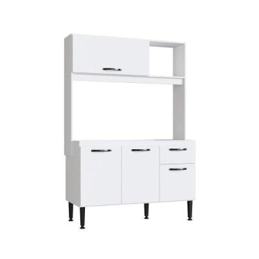 Imagem de Cozinha Compacta Katy Branca 3 Portas e 1 Gaveta  Casajá, BRANCO