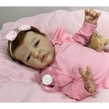 Imagem de Bebê Reborn Menina Princesa Ana Dolls 50cm, Corpo Vinil Silicone Toma 