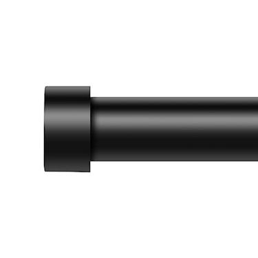 Imagem de VOIIY Varões de cortina para janelas de 122 a 213 cm (4 a 7 pés), hastes de cortina pretas de 2,5 cm de diâmetro com design de estilo de tampa de extremidade, varão de cortina moderno ajustável e resistente, tamanho: 91 cm a 203 cm