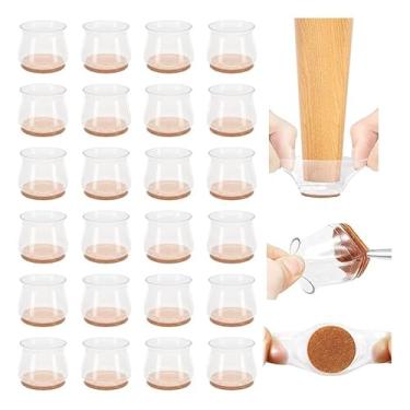 Imagem de 24 Peças Protetores De Piso De Silicone C/Feltro P/Cadeira