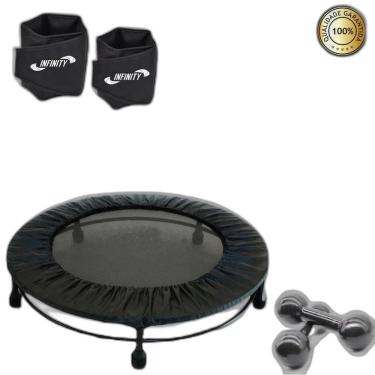 Imagem de Kit Aeróbico Mini Jump+Halter 2kg+Corda+Caneleira 3kg+Capa