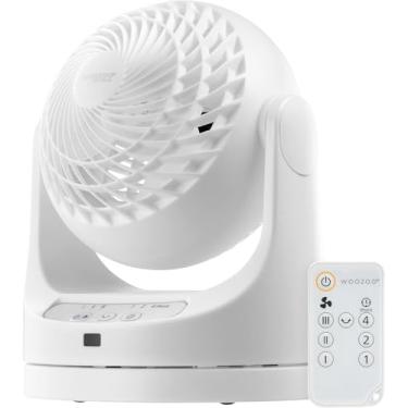Imagem de IRIS USA Whisper Quiet WOOZOO pequeno ventilador de circulação de ar pessoal oscilante com controle remoto, 30 cm, branco (PCF-HE15R)