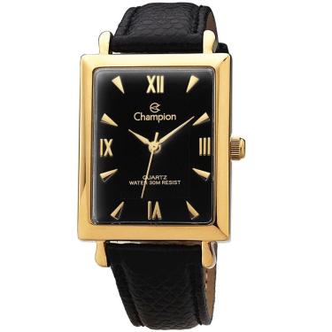 Imagem de Relógio Champion Feminino Couro Preto Ch20208o