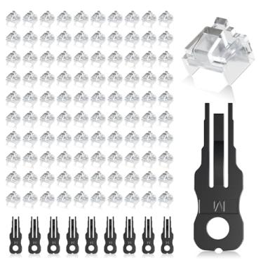 Imagem de NataLink 100 peças de bloqueio de porta RJ45 com 10 chaves, bloqueio de porta RJ45/bloqueador de poeira, tampa de proteção contra poeira RJ45, plugues de porta fêmea, dispositivos compatíveis com