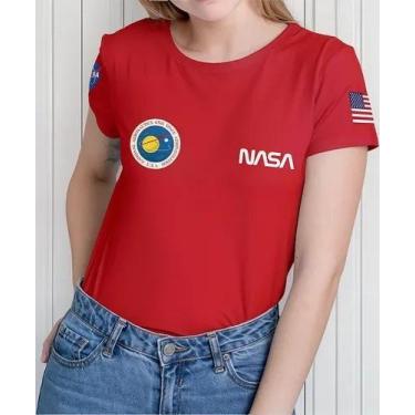 Imagem de Camiseta Camisa Adulto Feminina Masculina Algodão Astronauta NASAA Ast
