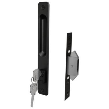 Imagem de Fechadura Pado Porta de Correr Externa Concha Embutir Preta