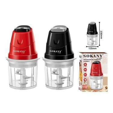 Imagem de Triturador processador de alimentos elétrico 200W - Sokany, Vermelho, 