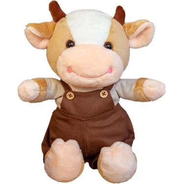 Imagem de Bichos de pelúcia de vaca rural HUOGUO - Bonito pelúcia de vaca de pel