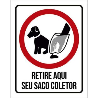 Imagem de Kit 10 Placas Retire Seu Saco Coletor Aqui 36X46