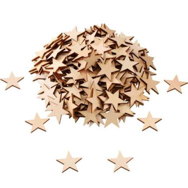 Imagem de Wooden Stars Gejoy 300 peças de artesanato inacabado de 3,2 cm