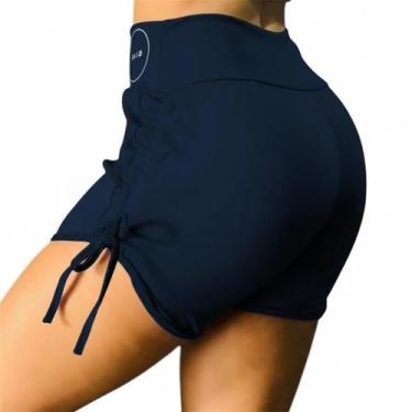 Imagem de Short Cordinha de Regulagem  Feminino Academia Poliamida Fitness Corri