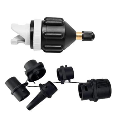Imagem de Kit adaptador de bomba inflável SUP para barco, adaptador de válvula de ar convencional premium com 4 bicos de válvula de ar, bocal de ar para prancha de remo, inflação rápida e adaptador de bomba SUP