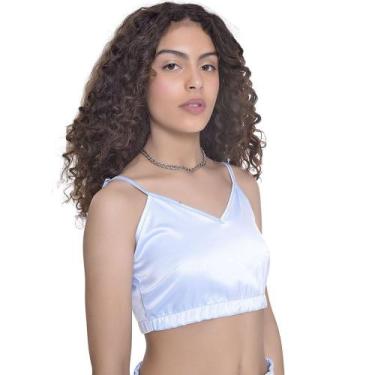 Imagem de Top Juvenil Feminino Amofany Triangular Com Renda - AZUL - P - AMOFANY