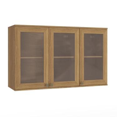 Imagem de Armário Aéreo Celeste Kappesberg 100% Mdf 3 Portas Com Vidro