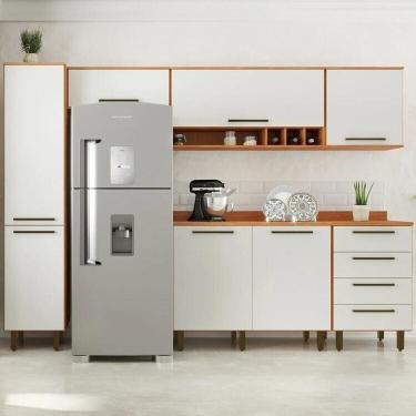 Imagem de Cozinha Compacta 6 Peças 7 Portas 4 Gavetas Evolution Plus Freijó- Off-white