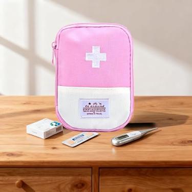 Imagem de Kit médico bolsa de primeiros socorros pequena bolsa organizadora de medicamentos vazia bolsa de primeiros socorros para mulheres e homens bolsa de armazenamento de medicamentos para presentes de