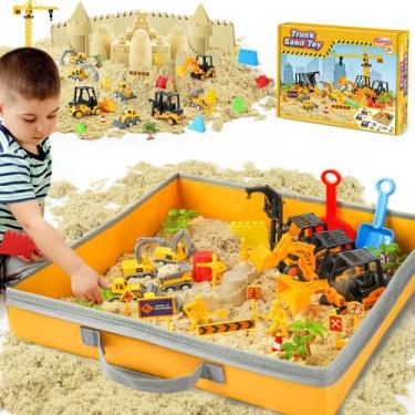 Imagem de Kit de construção em areia Billeeit com grande caixa de areia dobrável