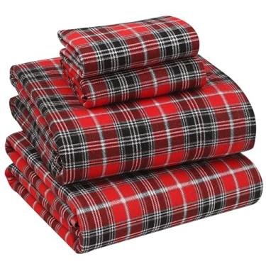 Imagem de RUVANTI Lençóis de flanela King Size - Conjunto de lençóis King Size 100% algodão escovado - Lençóis de cama com bolsos profundos de 40,6 cm - Todas as estações respiráveis e extra macios - Quente e