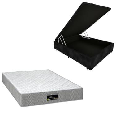 Imagem de Cama Box Baú Blindada com Colchão RivIera Molas Ensacadas 25cm de altura (SUEDE PRETO, Casal)
