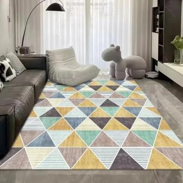 Imagem de Tapete geométrico de luxo para sala de estar, macio, fofo, grande, para quarto, decoração de quarto infantil (180 x 260 cm (70 x 101 pol.) / hxx-250724005558)