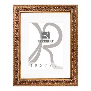 Imagem de RYZERIRT Moldura de madeira de 40,6 x 50,8 cm, exiba imagens 28 x 35,5 cm com tapete ou 40,6 cm x 50,8 cm sem tapete, molduras de pôster marrom, moldura para pendurar na parede 03