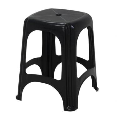 Imagem de Kit 4 Banqueta Tramontina Niteroi Em Polipropileno Preto