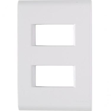 Imagem de Kit 3 Placa 2 Postos Afastados 4x2 Tramontina Liz Branca