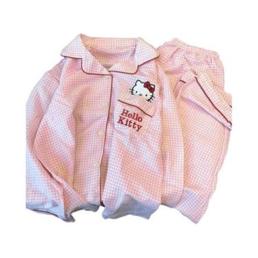 Imagem de Conjunto De Pijamas Kawaii Hello Kitty Kuromi Para Meninas, Roupa De D