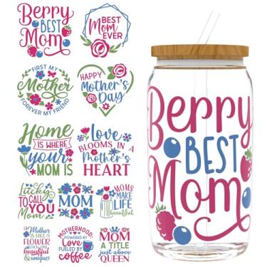 Imagem de Elewins 12 peças de papel de transferência UV DTF para o Dia das Mães, envoltórios de copo UV DTF para 473 ml, óculos, mesas, cadeiras, computadores, papel de transferência UV DTF de alta viscosidade