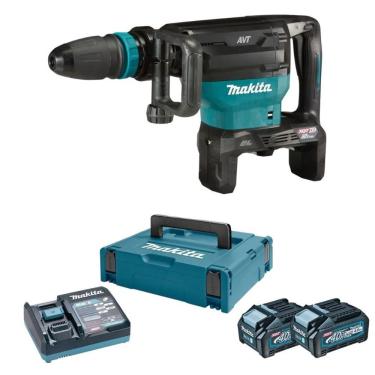 Imagem de Kit Martelo Demolidor A Bateria 40+40v Xgt Sds Max Hm002gz03 + 02 Baterias 40v 4ah Xgt 191k08-2 +