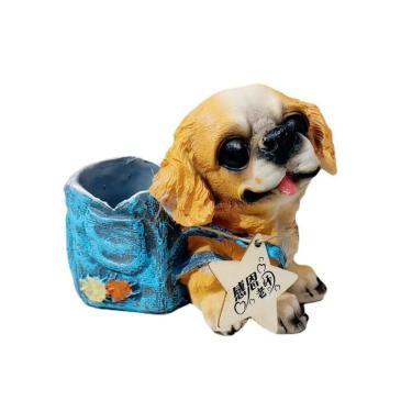 Imagem de Porta-canetas Porta-lápis de resina Organizador de mesa para cães