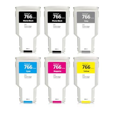 Imagem de SUPERYILED 766 cartuchos de tinta de substituição para HP 766 cartuchos de tinta compatíveis com impressora DesignJet XL3600 (pacote com 6, 300 ml)