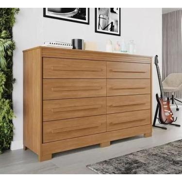 Imagem de Cômoda Califórnia 8 Gavetas 100% MDF Cinamomo - Benetil - Benetil Móve