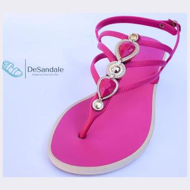 Imagem de Sandália rasteirinha Linda e Leve - Desandale, Pink, 35