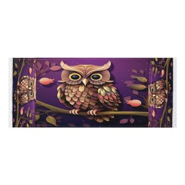 Imagem de Wassud Capas de lavadora e secadora de coruja na árvore, protetor de lavadora com sacos de armazenamento, capa de geladeira à prova de poeira com bolsos para lavanderia doméstica, cozinha, 120 x 55 cm