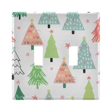 Imagem de Burbuja Capa de placa de parede para interruptor de luz de árvore de Natal, placa decorativa de parede, parafusos incluídos, 2 faixas