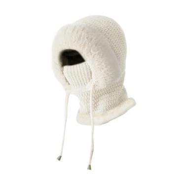 Imagem de Colaxi Balaclava Máscara de Esqui Gorro com Capuz Chapéu de Inverno para Esportes de Inverno Caminhadas Ciclismo Neve, Branco