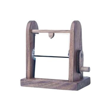 Imagem de Baoblaze Máquina de animação de flipbook de fotos, decoração para casa em madeira, movimento mecânico manual, presente ideal para o Dia Mães, feriados, Nogueira Preta