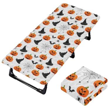Imagem de Burbuja Lençol de berço de abóbora de Halloween para crianças, lençol de cochilo acolchoado portátil com faixa elástica para meninas e meninos, lavável na máquina, 63,5 x 127 cm