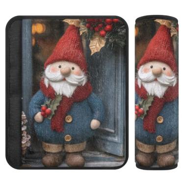 Imagem de Burbuja Capa de cinto de segurança de carro Christmas Gnome almofadas macias confortáveis protetor de cinto de segurança de carro para alça de ombro de assento de carro, 1 par médio