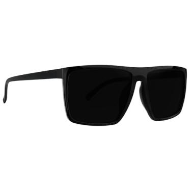 Imagem de Óculos de sol esportivos quadrados leves para homens e mulheres, Preto/Super escuro, 58-16-140