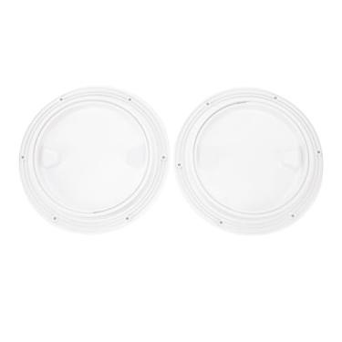 Imagem de Luocute Placa de Deck Redondo de 2 Peças, Escotilha de Inspeção ABS de 8 Polegadas Com Tampa Removível e Vedação de Borracha, Escotilha de Barco para Instalações Externas de Barcos de (Branco)