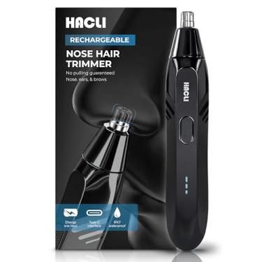 Imagem de Aparador de pelos do nariz para homens e mulheres - Aparador elétrico de pelos do nariz com lâmina de aço inoxidável substituível, motor potente de 8000 RPM, uso úmido/seco, trava de viagem, design