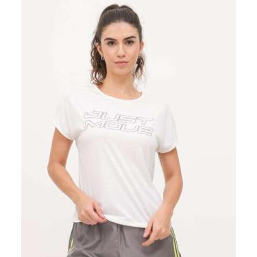 Imagem de Blusa Feminina Fitness Frase Manga Curta Marisa-01091, Off white, G