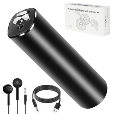 Imagem de 32 GB Gravador Profissional Mini, Dispositivo de Gravação de Áudio Digital, Dispositivo Portátil de Gravação de Áudio, Reprodução Digital Ativada por Voz, Gravador de Voz Recarregável